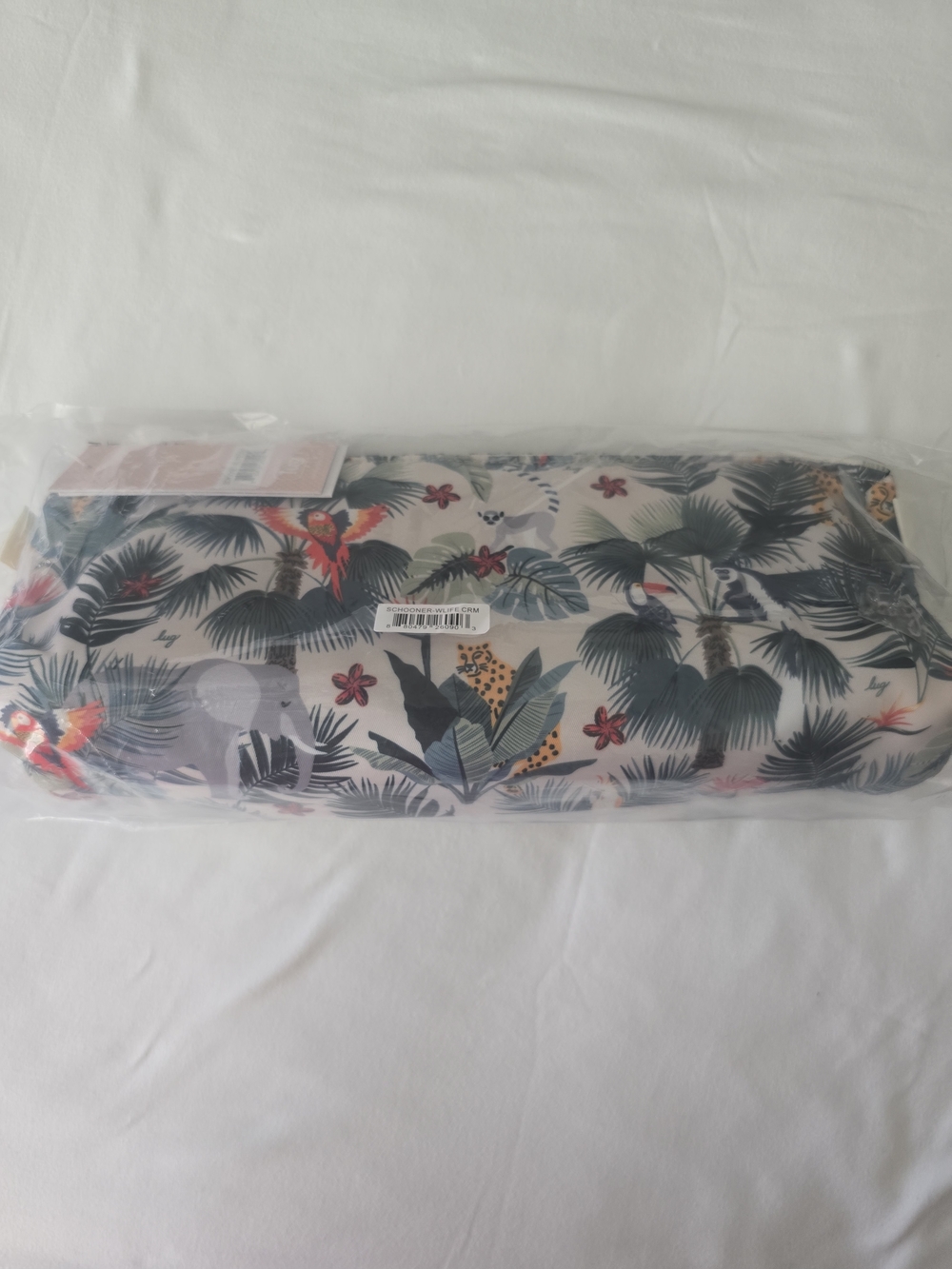 Tropical Print 3 Piece Cosmetic Pouch Set - Wildlife Cream - Picture 2 of 16